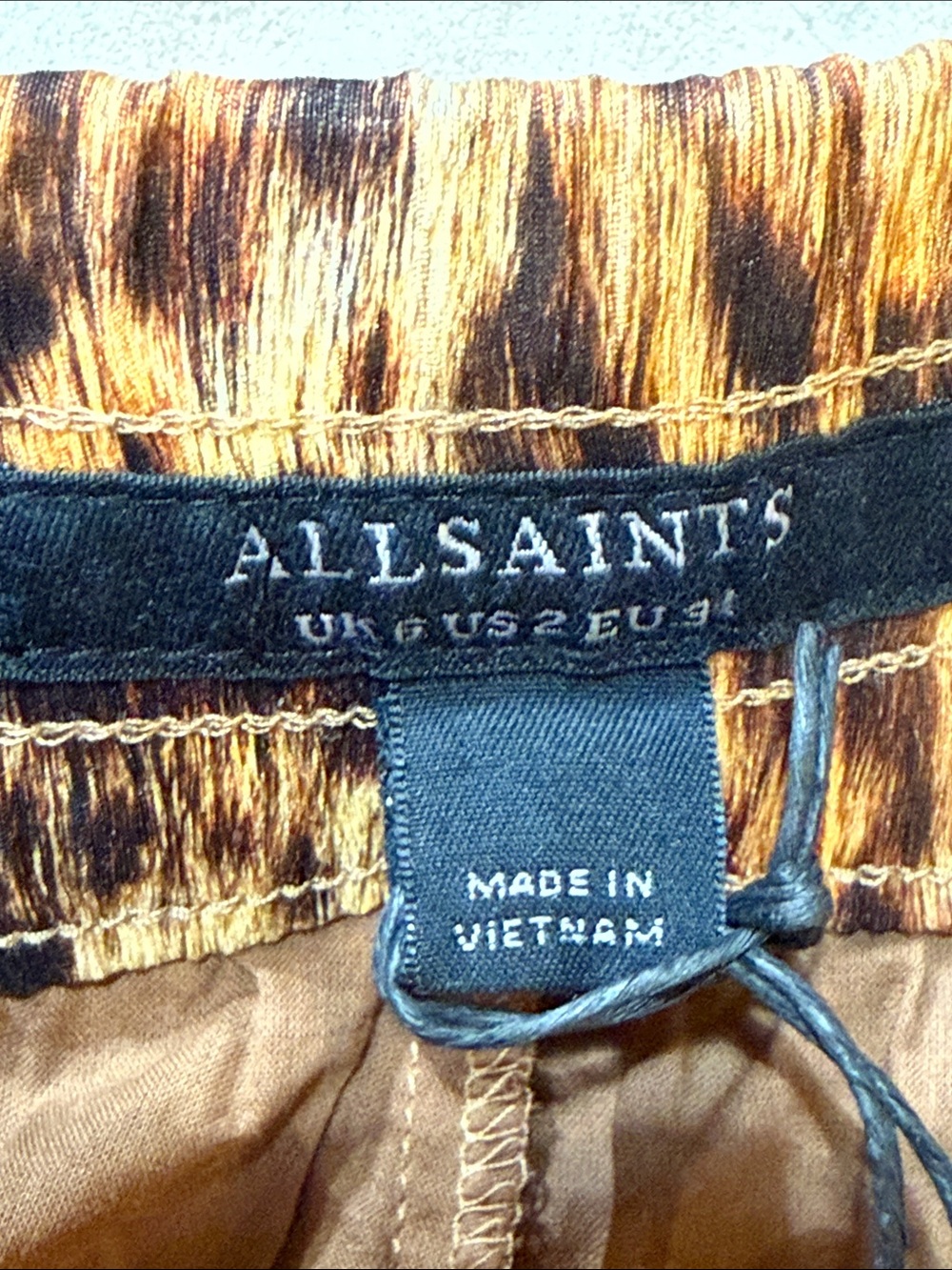 NWT All Saints Leopard Print High-Waist Shorts - Picture 8 of 10
